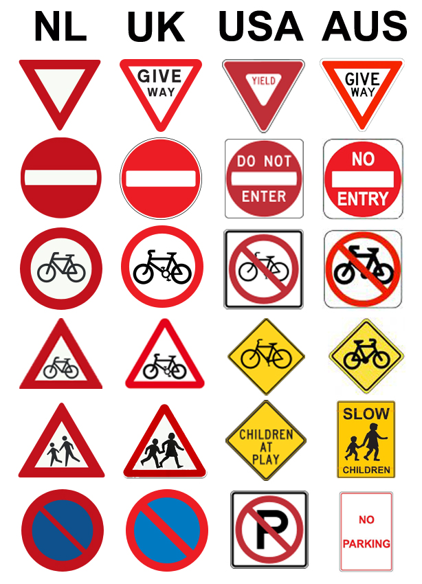 road warning signs